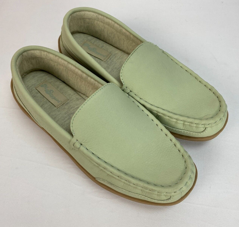 My Pillow My Slippers Womens Size 9 Light Mint Green Leather